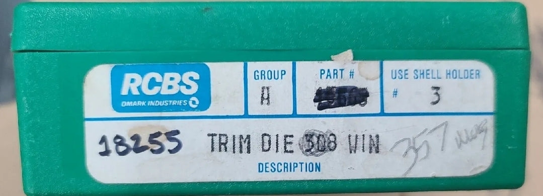 USED RCBS 357 MAGNUM MAG 38 SPECIAL TRIM DIE #18255 GROUP