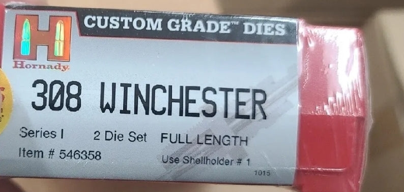 Hornady 308 Winchester Custom Grade Reloading 2-Die Set Full Length 546358