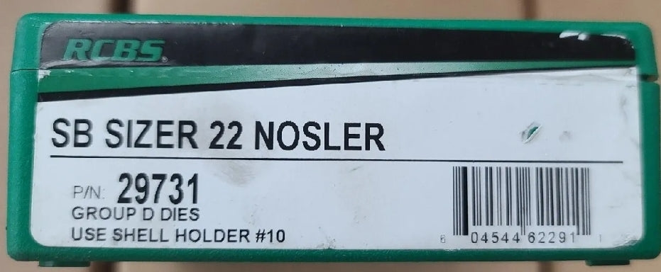RCBS Small Base SB Sizer Die 22 Nosler #29731 .22CAL SINGLE DIE SET