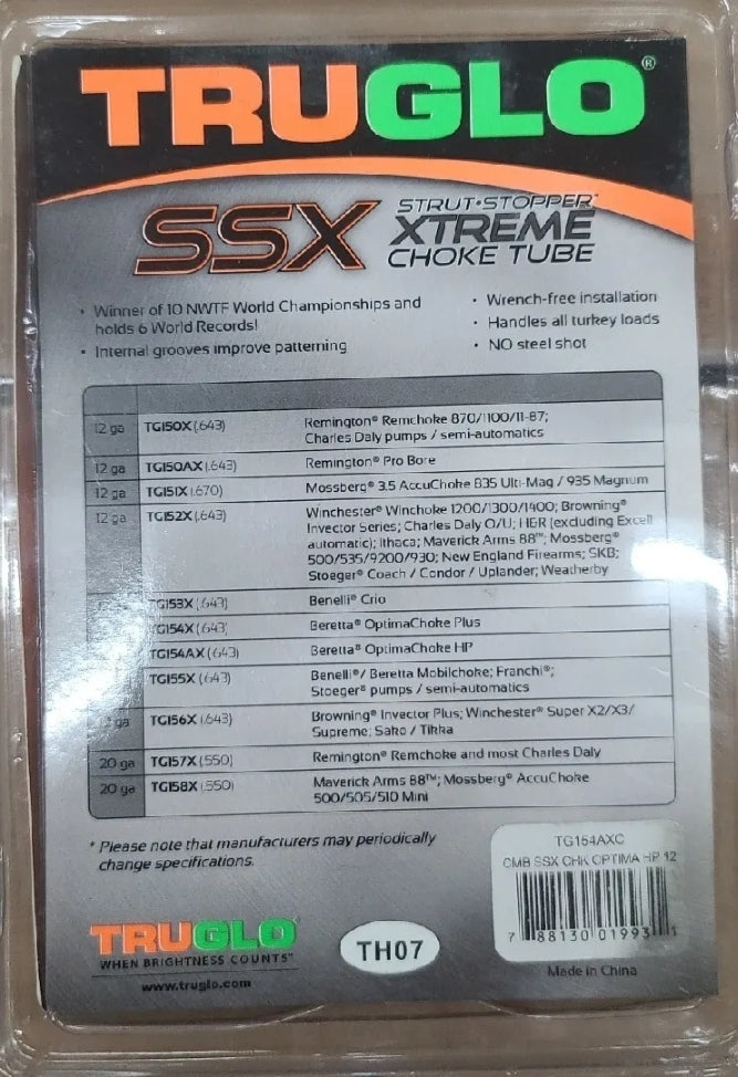 TruGlo X-treme SSX Choke Tube .643 & Sight 12 Gauge Beretta TURKEY #TG154AXC