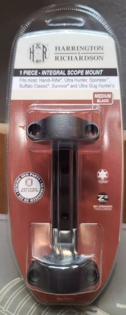 H&R/ New England Integral Scope Mount Base & Rings Black 72924 MEDIUM 1" INCH
