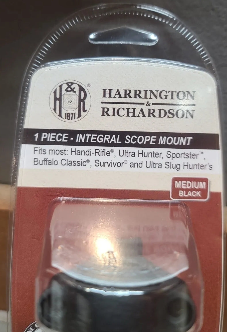H&R/ New England Integral Scope Mount Base & Rings Black 72924 MEDIUM 1" INCH