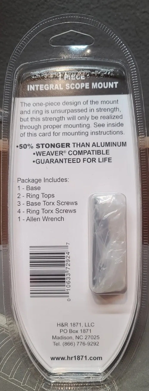 H&R/ New England Integral Scope Mount Base & Rings Black 72924 MEDIUM 1" INCH