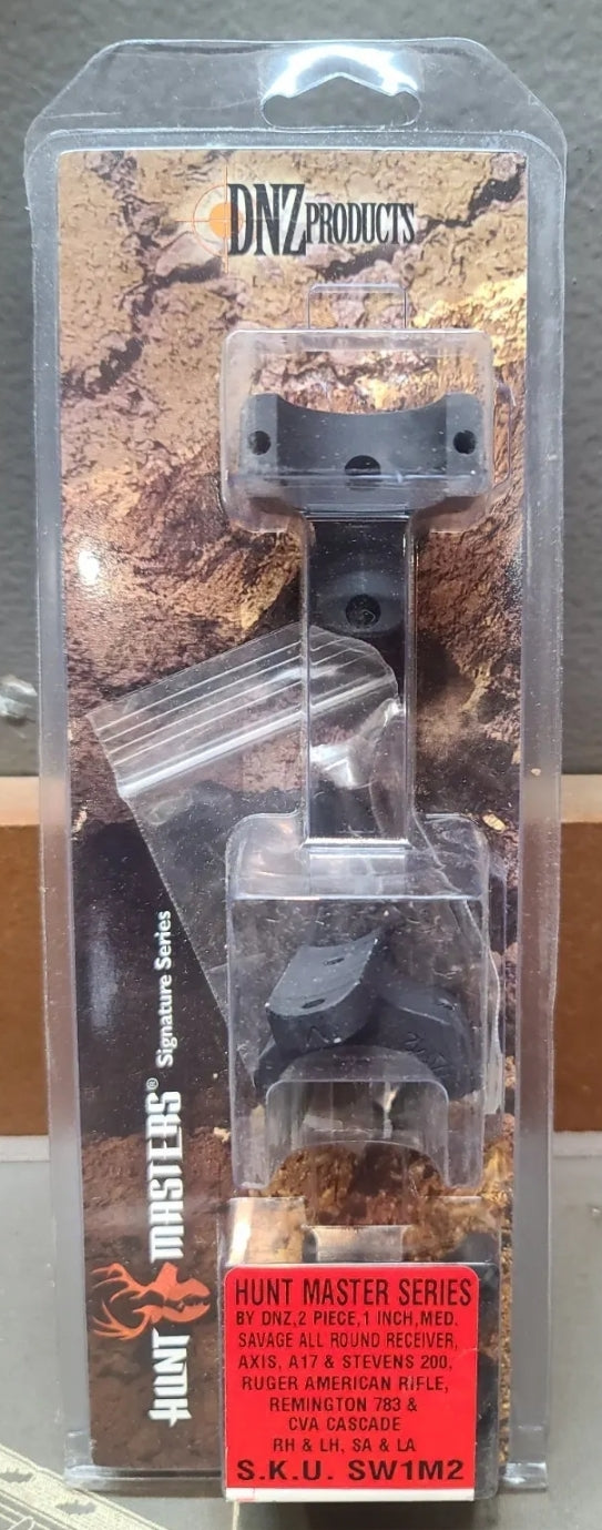 DNZ HUNT MASTERS SERIES SW1M2 SAVAGE RR, AXIS A17 RUGER AMERICAN CVA 1" MEDIUM