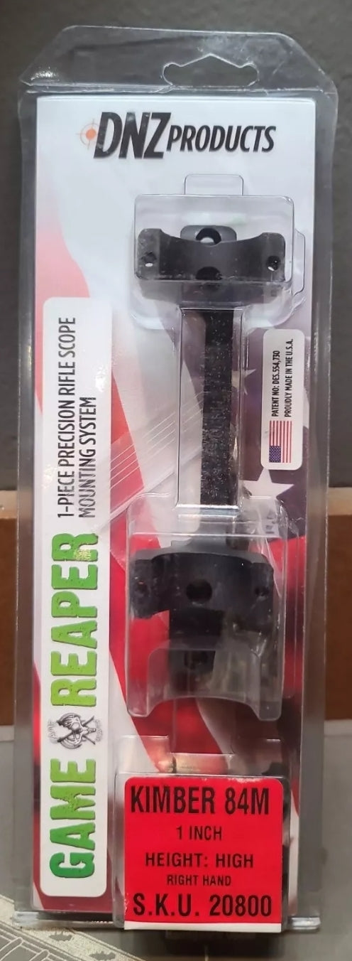 DNZ 20800 Game Reaper 1" HIGH 1-Piece Scope Mount KIMBER 84M Matte Black