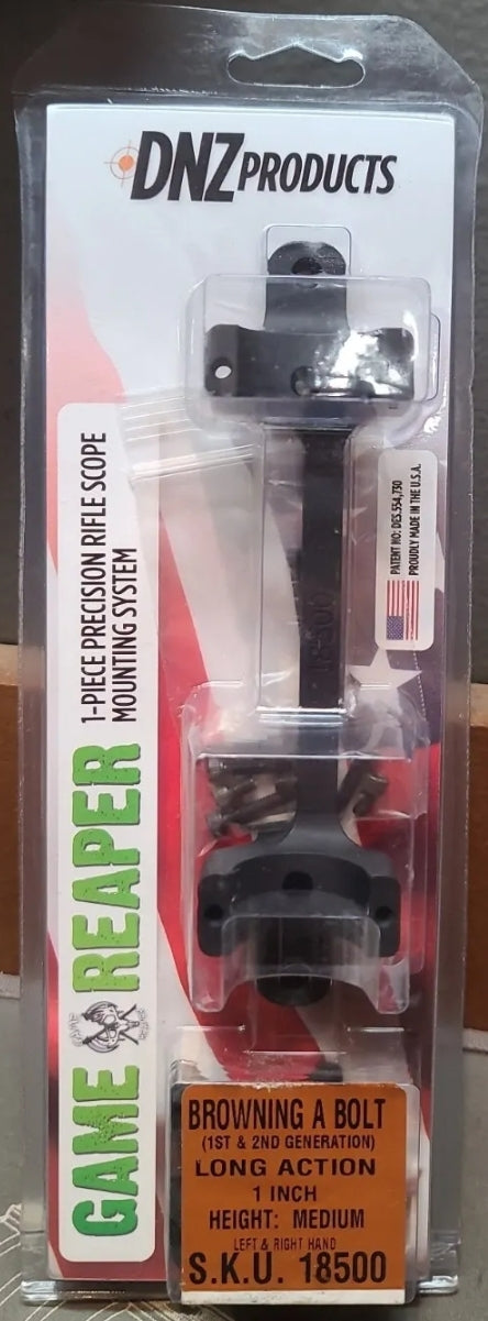 DNZ 18500 Game Reaper Scope Mount Browning A-Bolt Long Action 1" Medium L & R