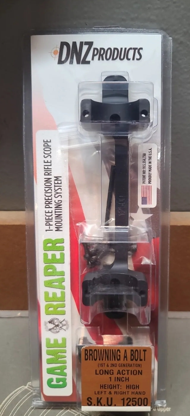 DNZ 12500 Game Reaper High Long Action Black Browning A-Bolt 1" Scope Mount