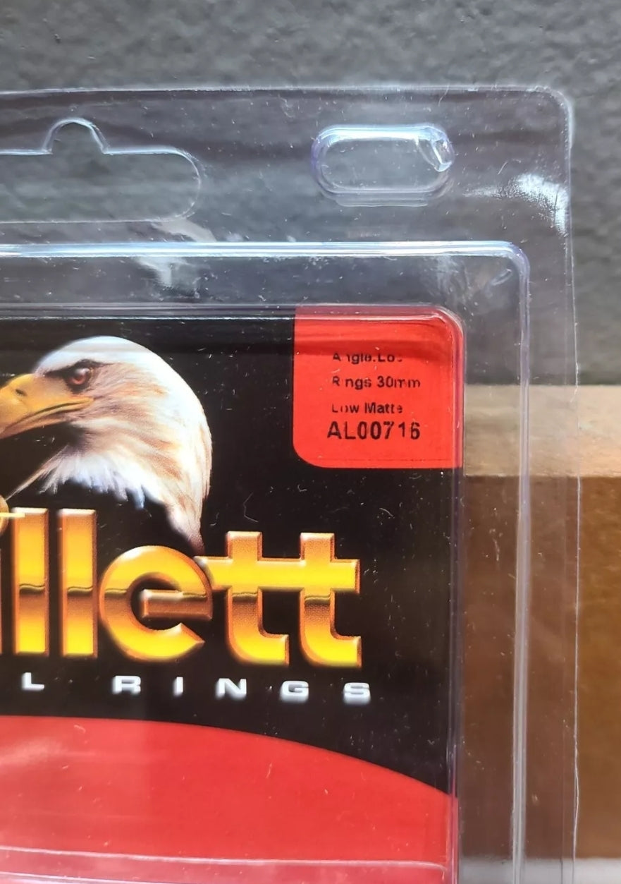 NEW MILLETT Angle-Loc 30MM LOW MATTE STEEL Scope Rings WEAVER STYLE #AL00716
