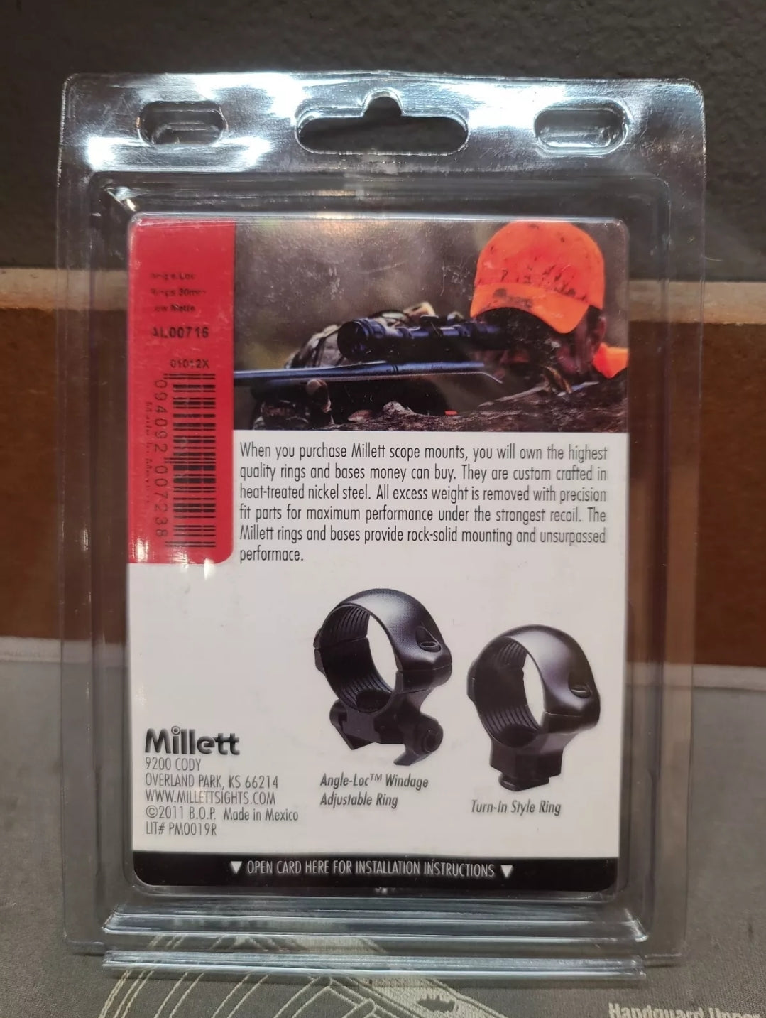 NEW MILLETT Angle-Loc 30MM LOW MATTE STEEL Scope Rings WEAVER STYLE #AL00716
