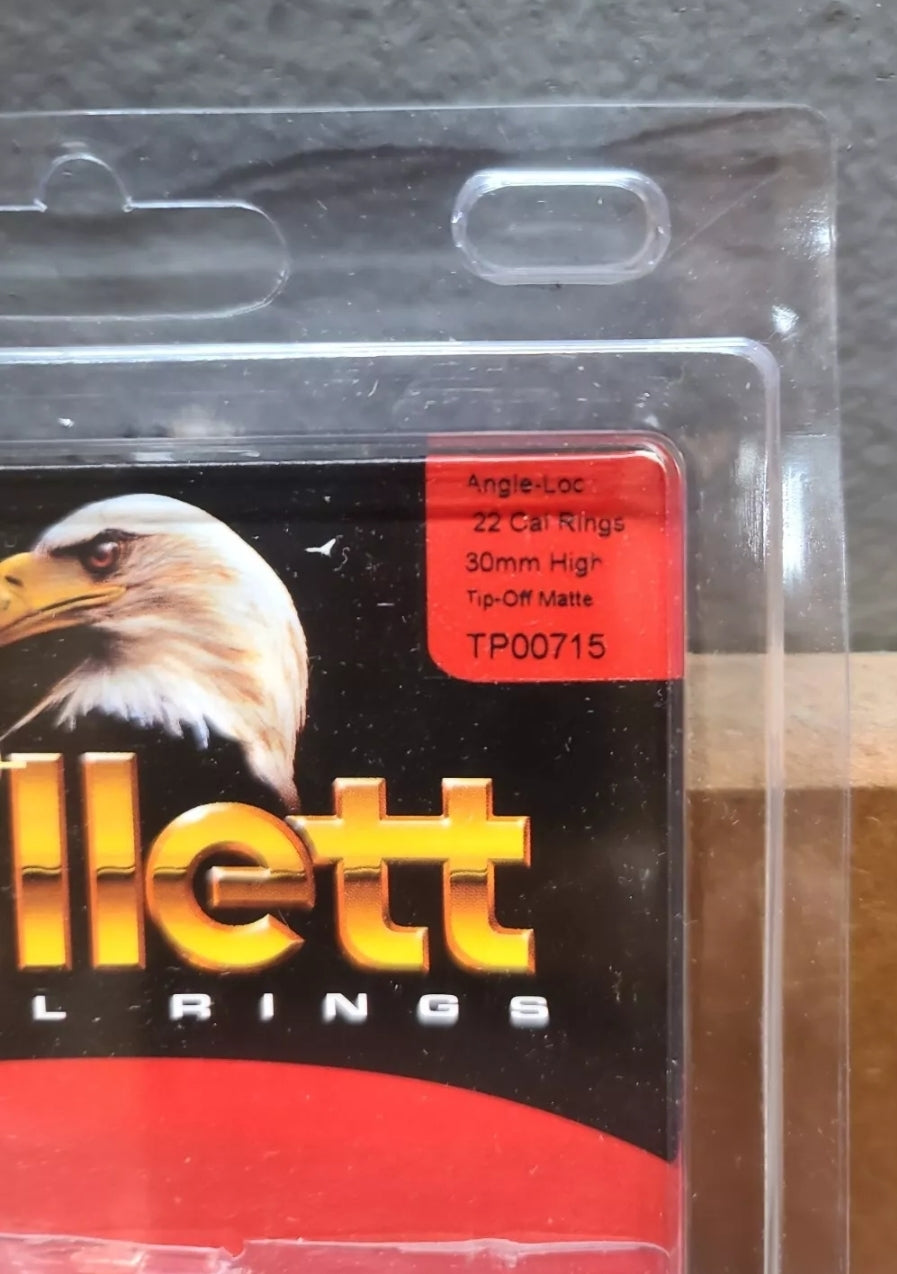 MILLETT STEEL Scope Rings .22 Angle-Loc Adjustable 30MM HIGH Matte Black #TP00715