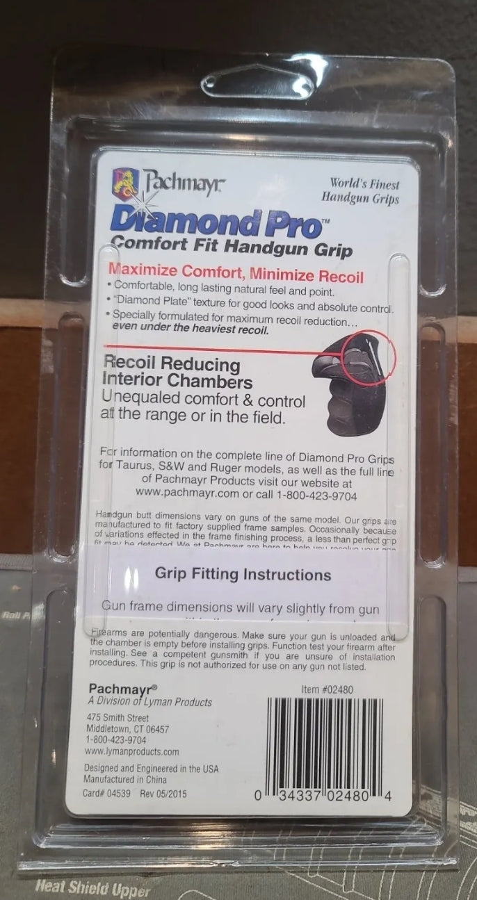 Pachmayr Diamond Pro Grip #02480 Smith & Wesson REVOLVER N Frame Round Butt