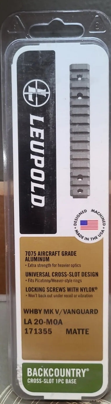 Leupold BackCountry Cross-Slot Weatherby MKV VANGUARD 20 MOA 171355