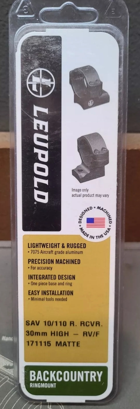 Leupold BackCountry 30MM HIGH 2-Piece Savage 10/110 Round Receiver - 171115