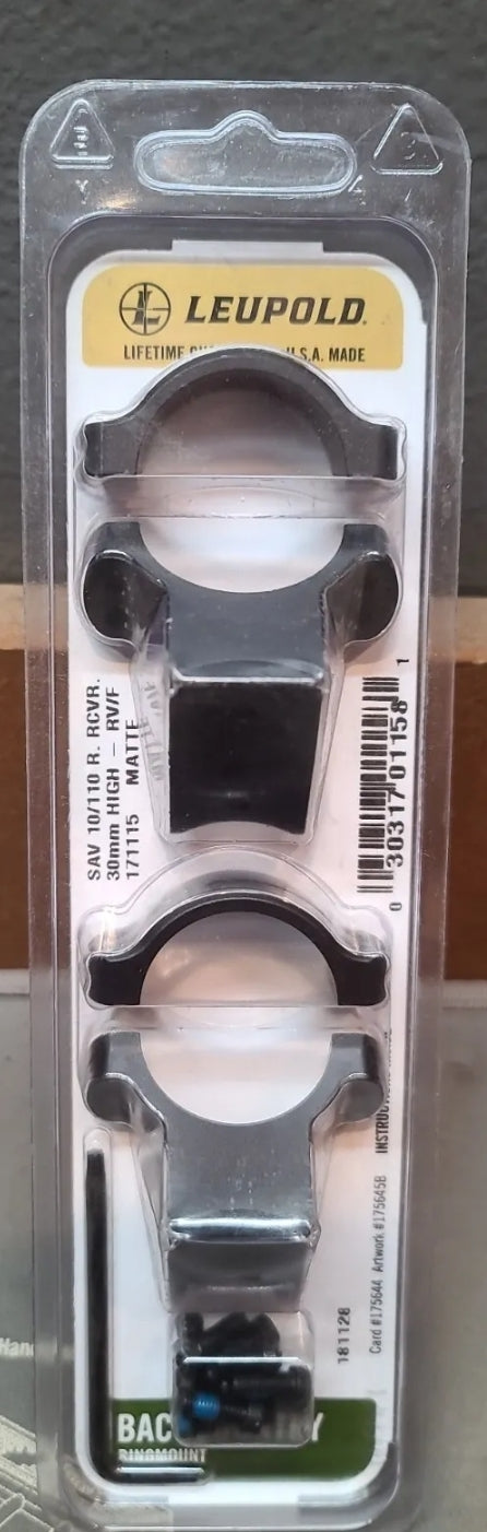 Leupold BackCountry 30MM HIGH 2-Piece Savage 10/110 Round Receiver - 171115