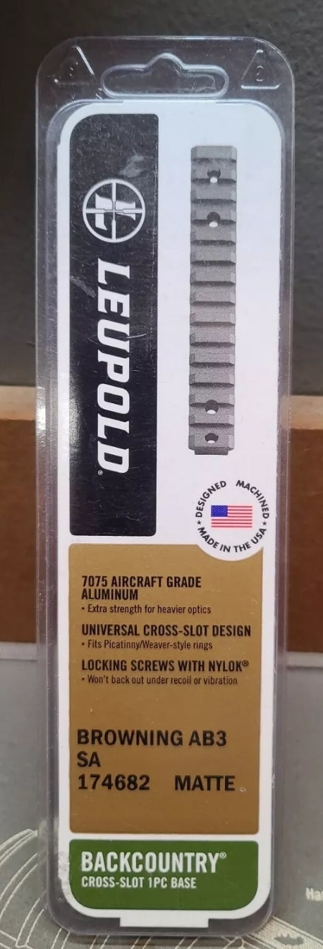 LEUPOLD BACKCOUNTRY CROSS-SLOT RAIL BROWNING AB3 SHORT ACTION 174682 MATTE BLACK