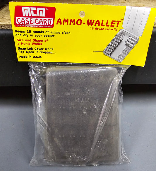 MTM CASE-GARD Ammo Wallet 18rd Capacity W18-9-41 Smoke 9MM, 380, ECT.