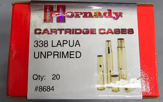 Hornady 338 LAPUA UNPRIMED BRASS 20 QTY #8684