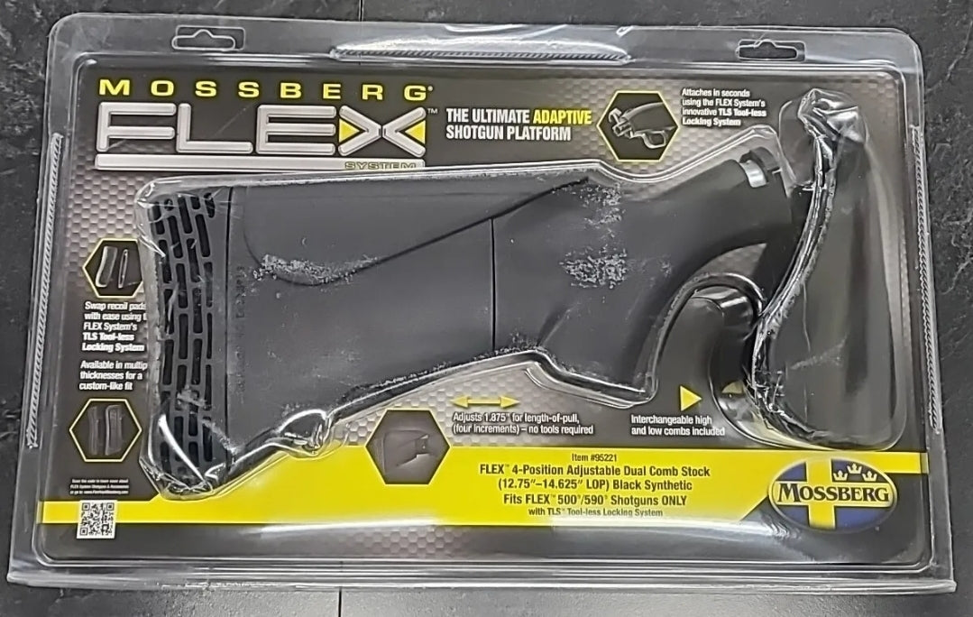 Mossberg Flex 4 Position Synthetic Stock 95221 500 590 FLEX TLS Dual Comb #95221