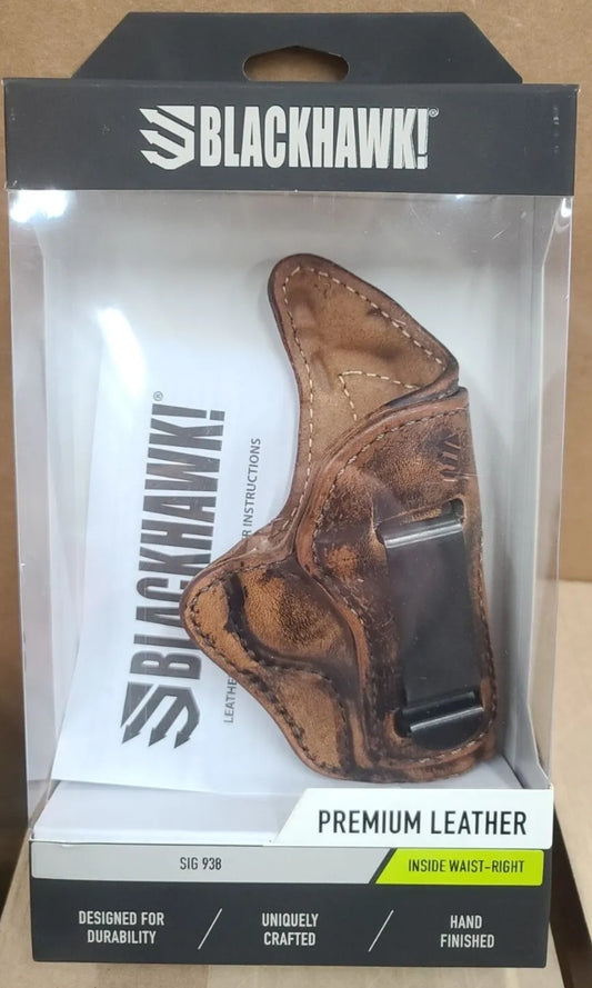BlackHawk Holsters Leather ISP Holster 451427ABR Sig 938 Right Hand IWB