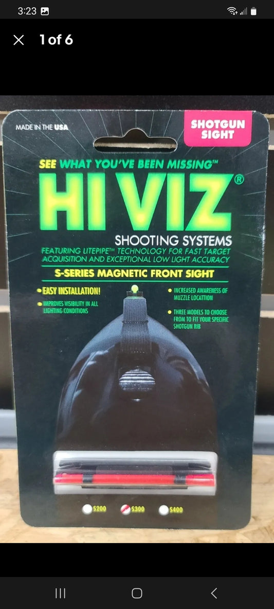 Hi Viz S-Series Narrow Front Sight For Ribbed Shotguns - Red #S300 Model