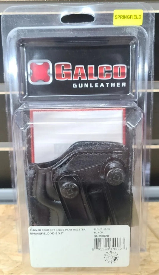 Galco Summer Comfort IWB Leather Holster Right Hand Springfield XD-S 3.3" SUM662B