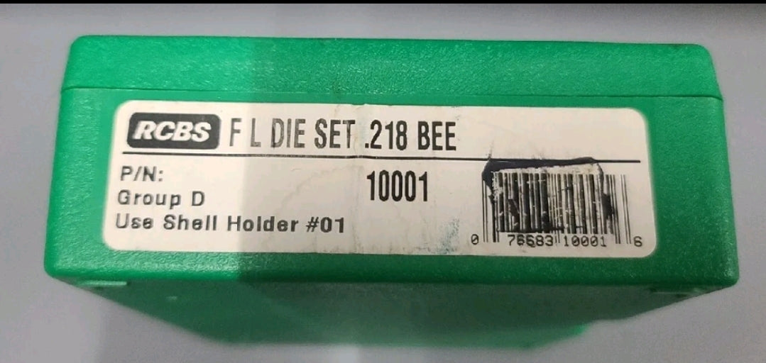 USED RCBS FL DIE SET .218 Bee Full Length Dies 2 Piece FL Reloading Die Set .218 Bee #10001