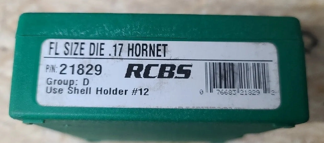 RCBS FL FULL LENGTH SIZE DIE 17 HORNET #21829 GROUP D RELOADING DIE