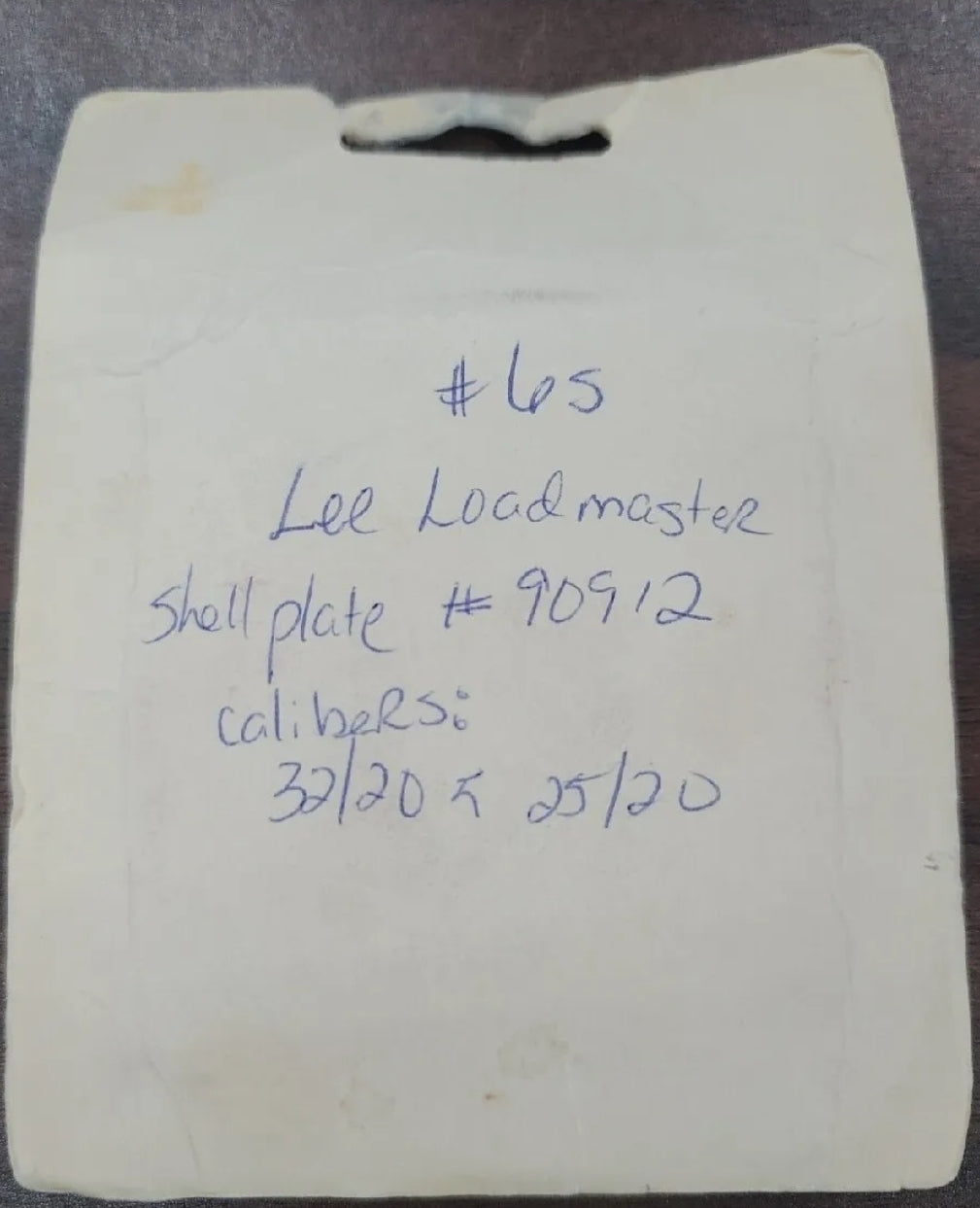 Lee Load-Master Progressive Press Shell Plate 6S 218 Bee/25-20 WCF/32-20 90912