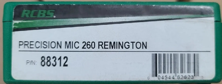 #88312 RCBS PRECISION MIC 260 REM REMINGTON TOOL HEADSPACE SAAMI SPEC