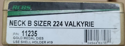 NEW RCBS Gold Medal Dies Neck Bushing Sizer Die .224 Valkyrie #11235