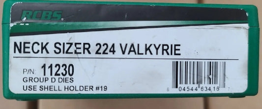 RCBS #11230 Neck Size Die .224 VALKYRIE SINGLE DIE SET