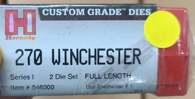 Hornady 546300 DIESET 2 270 WIN Winchester Custom Grade Reloading DIE Set