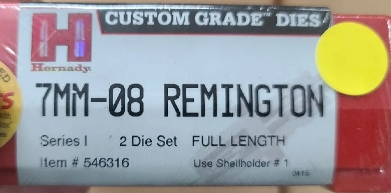 Hornady 546316 DIESET 2 7MM-08 REM Custom Grade Reloading DIE Set (.284)