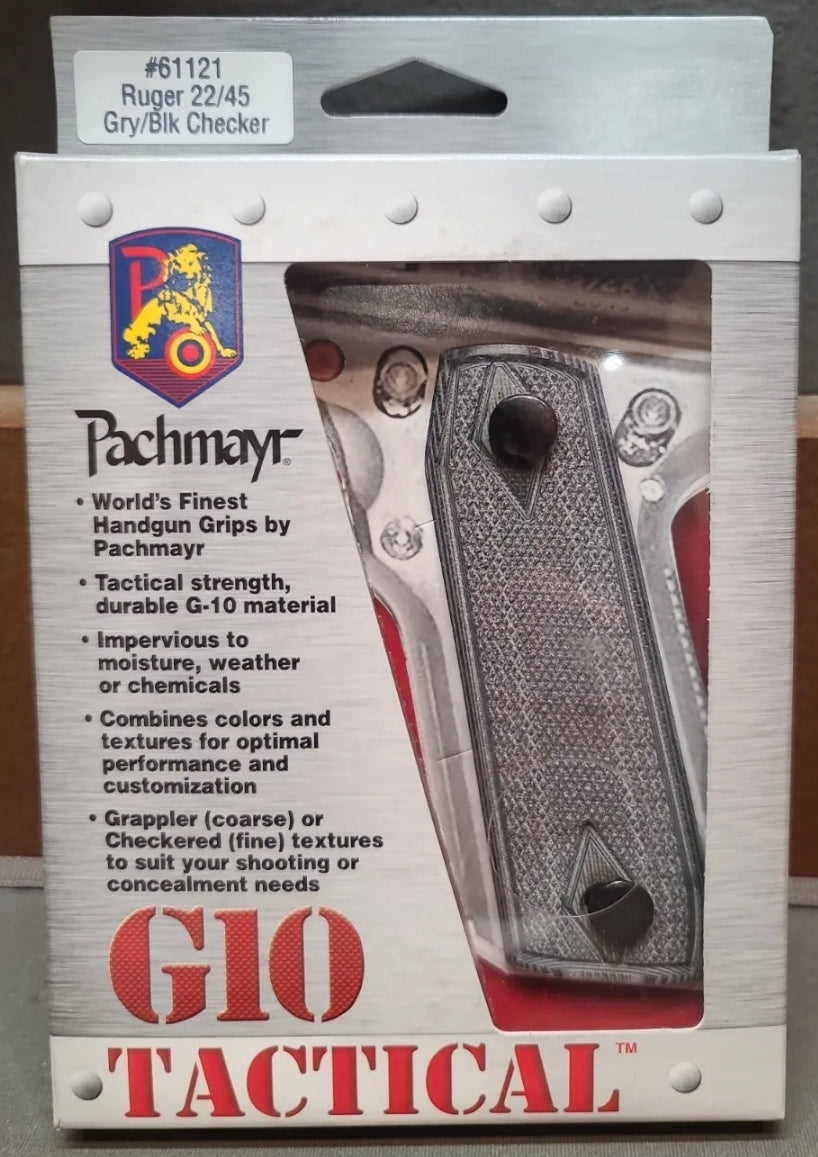 Pachmayr G10 Tactical Pistol Grip for Ruger 22/45, Gray/Black CHECKER #61121
