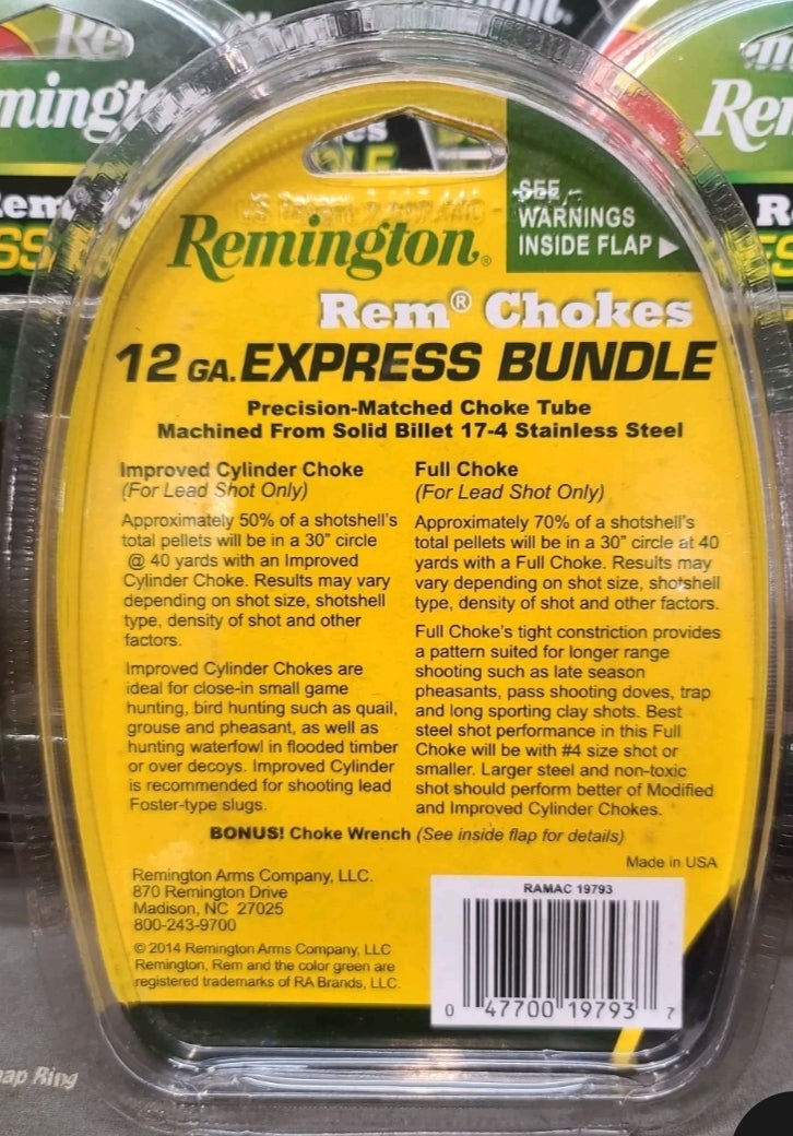 Remington 19793 Express Rem-Choke Bundle w/ Wrench 12 ga IC/Full 870 1100 1187