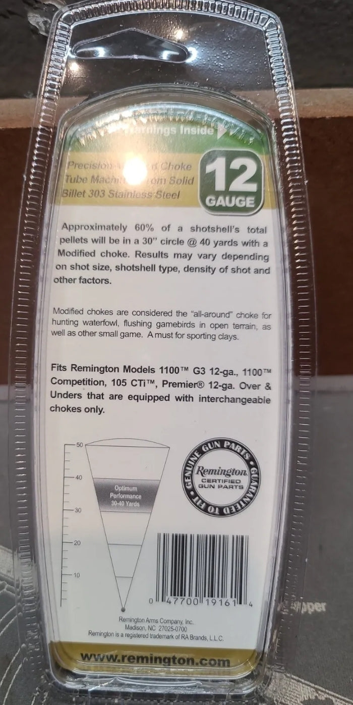 NEW REMINGTON 1187 1100 870 PROBORE 12GA MODIFIED .709" STAINLESS CHOKE (STEEL/LEAD) #19161