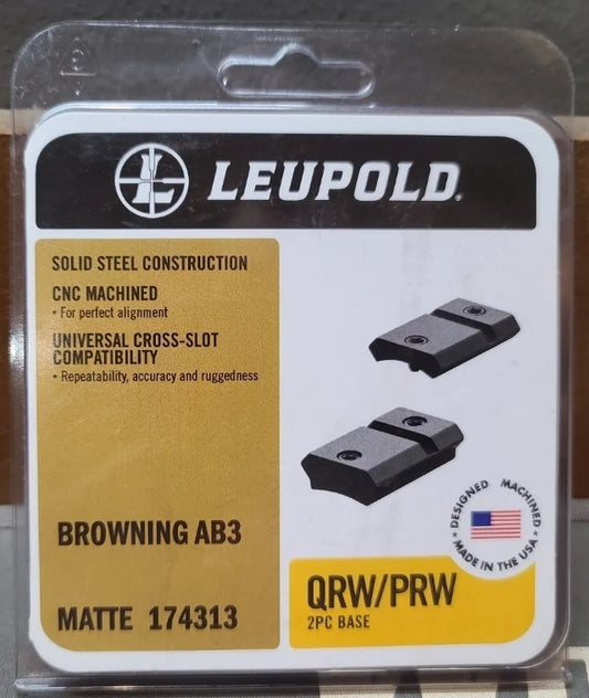 NEW Leupold QRW/PRW STEEL Base 2-Piece Browning AB3 A-Bolt Matte Black #174313