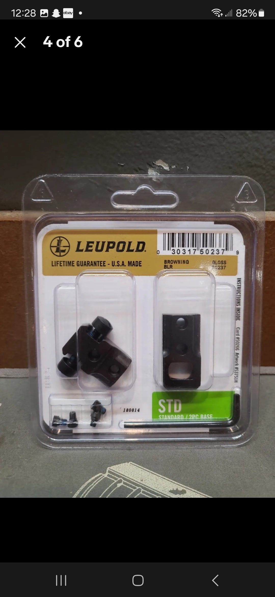 LEUPOLD STD STANDARD 2PC BASE BROWNING BLR LIGHTNING #50237 BLACK GLOSS FINISH