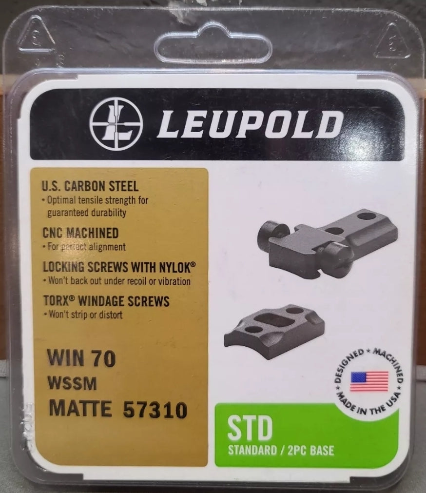 LEUPOLD STD STANDARD Winchester 70 WSSM TWO PEICE MATTE BLACK #57310 RING BASES NEW