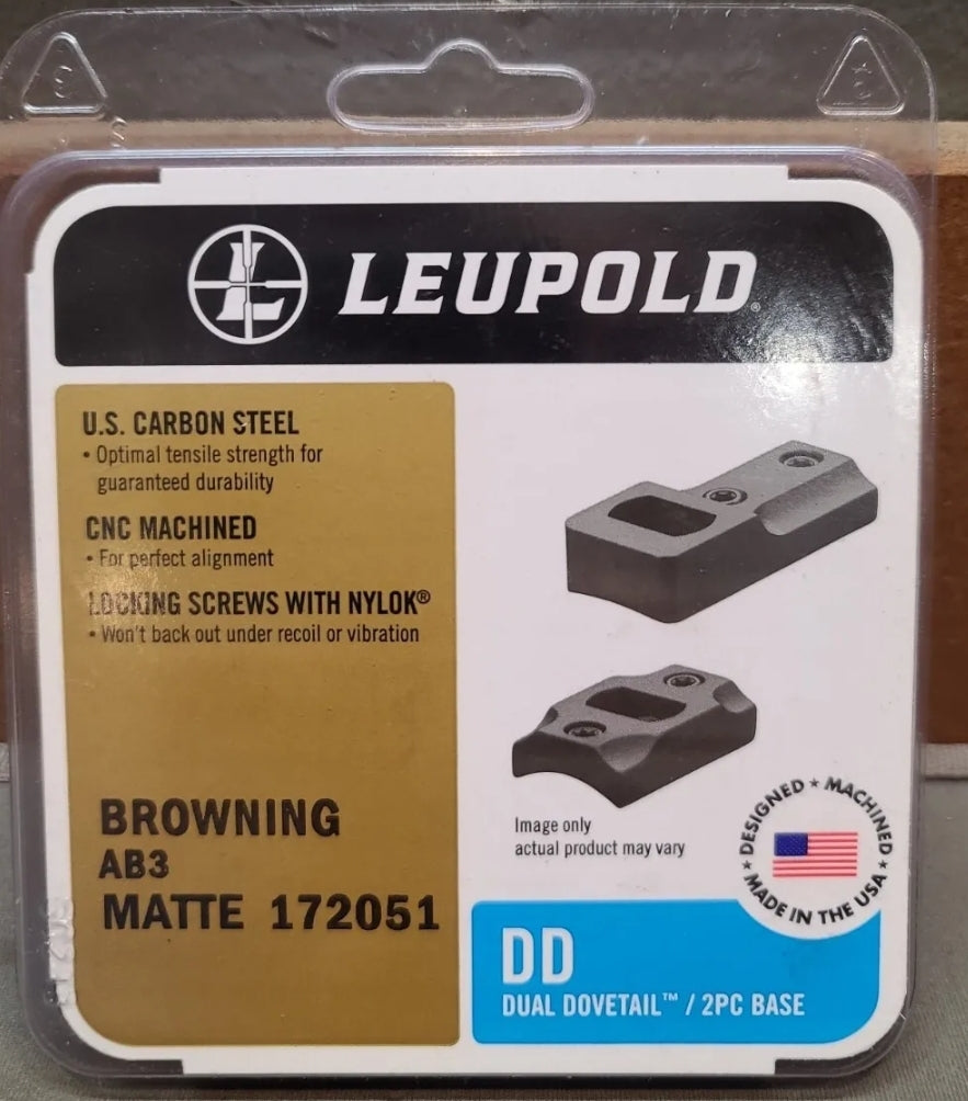 Leupold 172051 2-Piece Base Browning AB3 Dual Dovetail Style Black MATTE