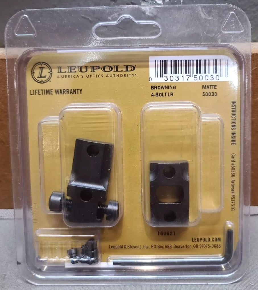 Leupold STD 2 Piece Matte Scope Base LOCK IN Browning A-Bolt Rifles #50030