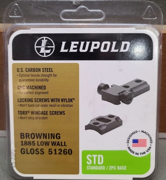 Leupold 51260 2-Piece STD LOCK IN BASE Browning 1885 Low Wall Gloss Black