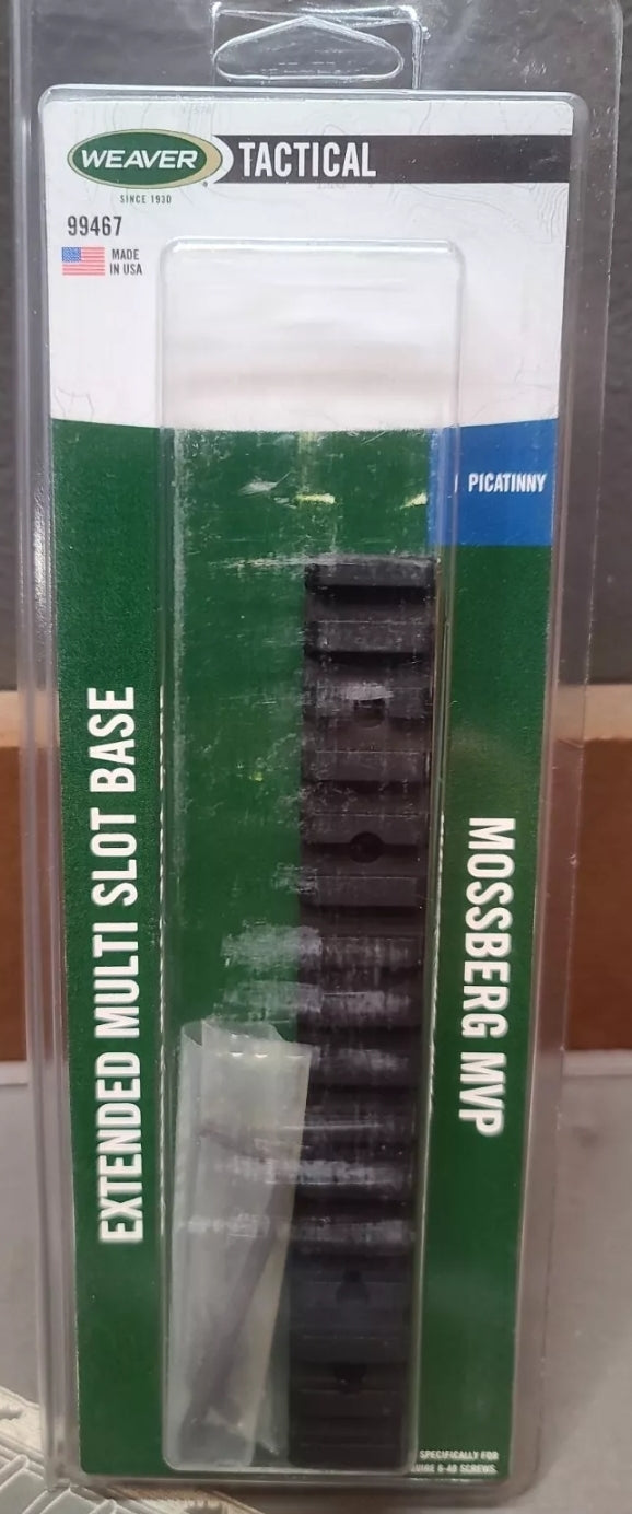 Weaver Extended Multi Slot Base Mossberg MVP #99467 Picatinny Scope Mount