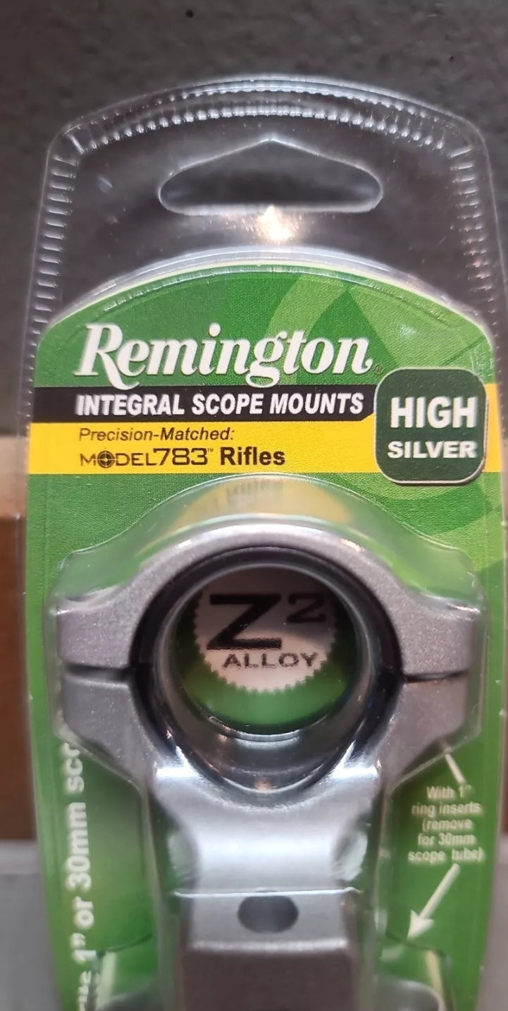 Remington Model 783 Integral Scope Mounts Rings HIGH SILVER 19728 1" & 30mm