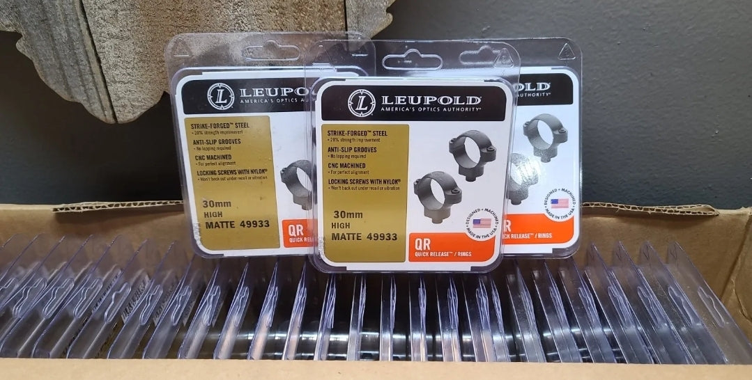Leupold Quick Release 30mm Scope Rings High Matte Finish #49933
