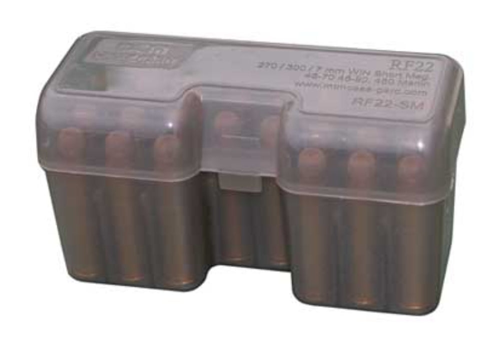 MTM CASE-GARD RF22- Ammo Box 22 Round Flip-Top 375 Rem UM 416 Rig